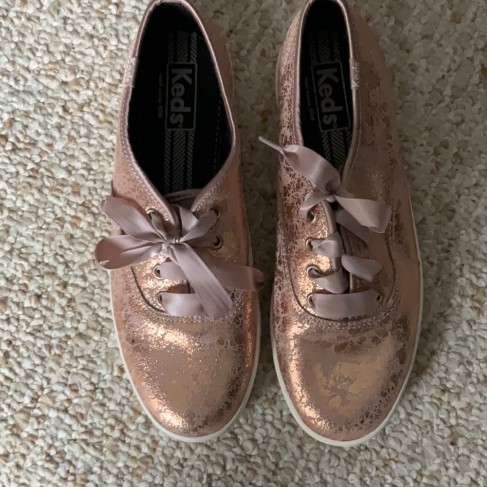Keds gold sparkly sneakers sz 6 1/2